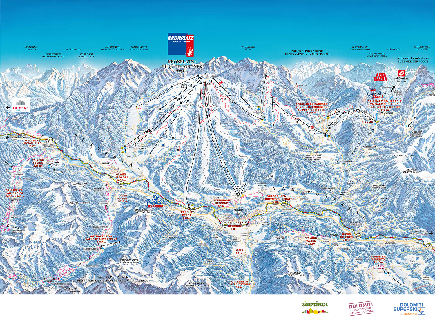 Skiline - General info about ski resort Kronplatz